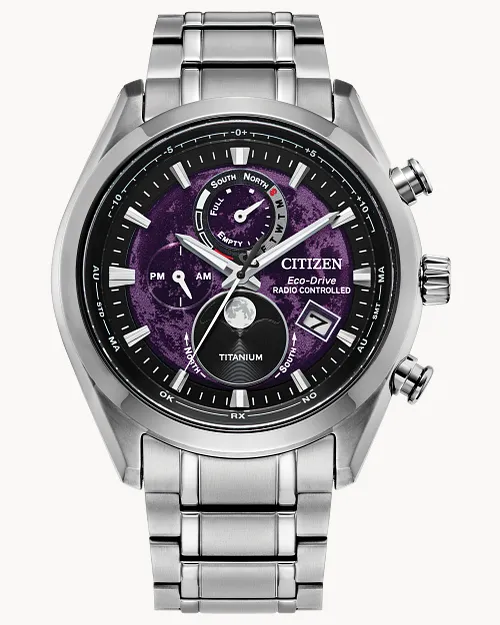 Tsuki-Yomi A-T Purple Dial Super Titanium Bracelet BY1010-81Z Tsuki-Yomi A-T Purple Dial Super Titanium Bracelet BY1010-81Z